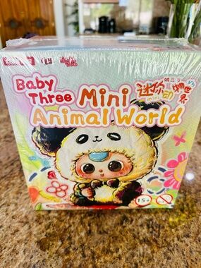 6 Baby Three Mini Animal World Plush Toy Pendant Boxes- Large Box of 6 Unopened